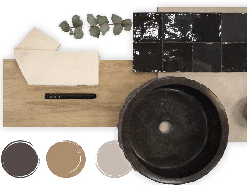 Moodboard landelijke badkamer