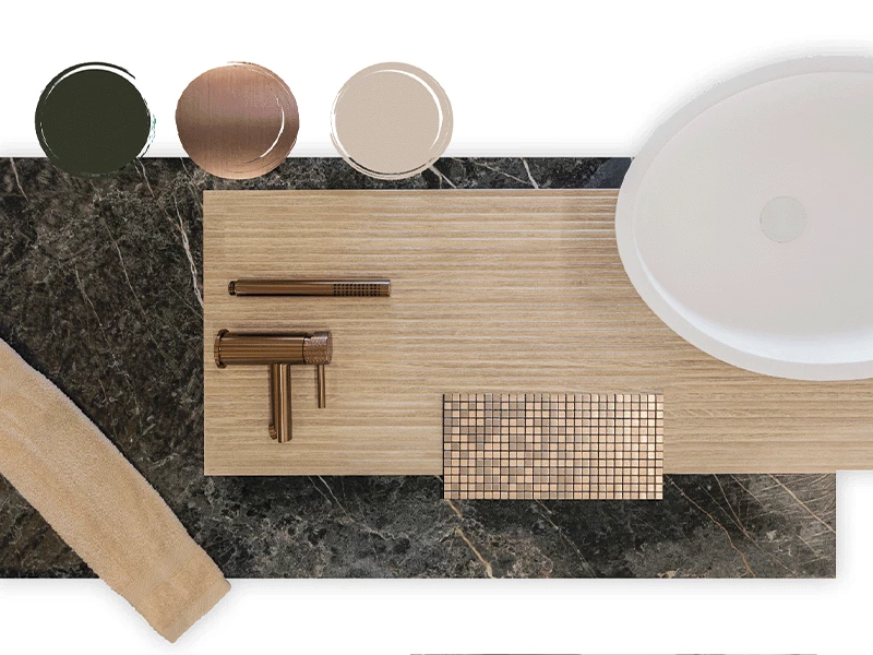 Moodboard design badkamer