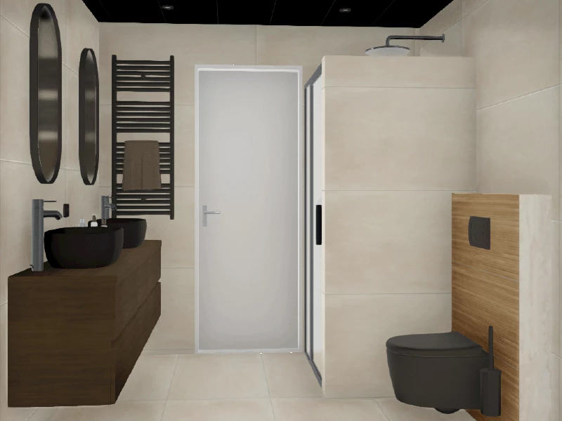 Realistisch badkamer 3D-ontwerp