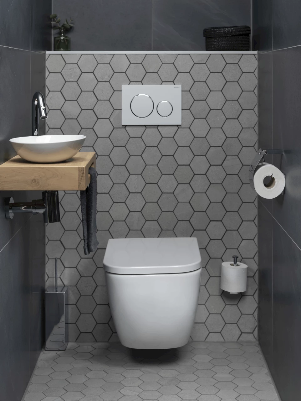 Compleet toilet Hexagona Nero