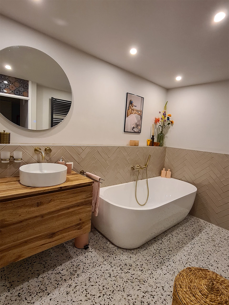 Klassieke badkamer terrazzo