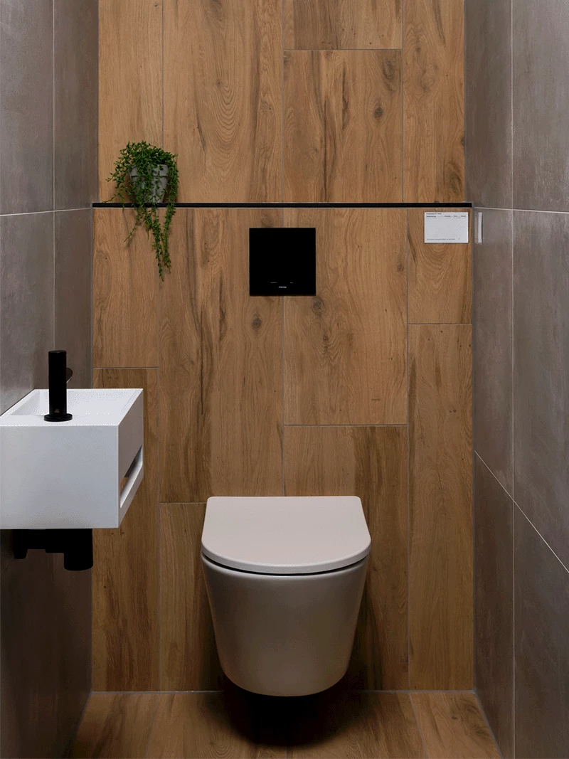 Houtlook tegels toilet