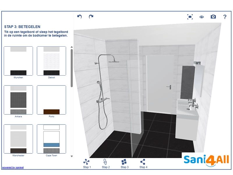 Stap 3 badkamer 3D-ontwerptool