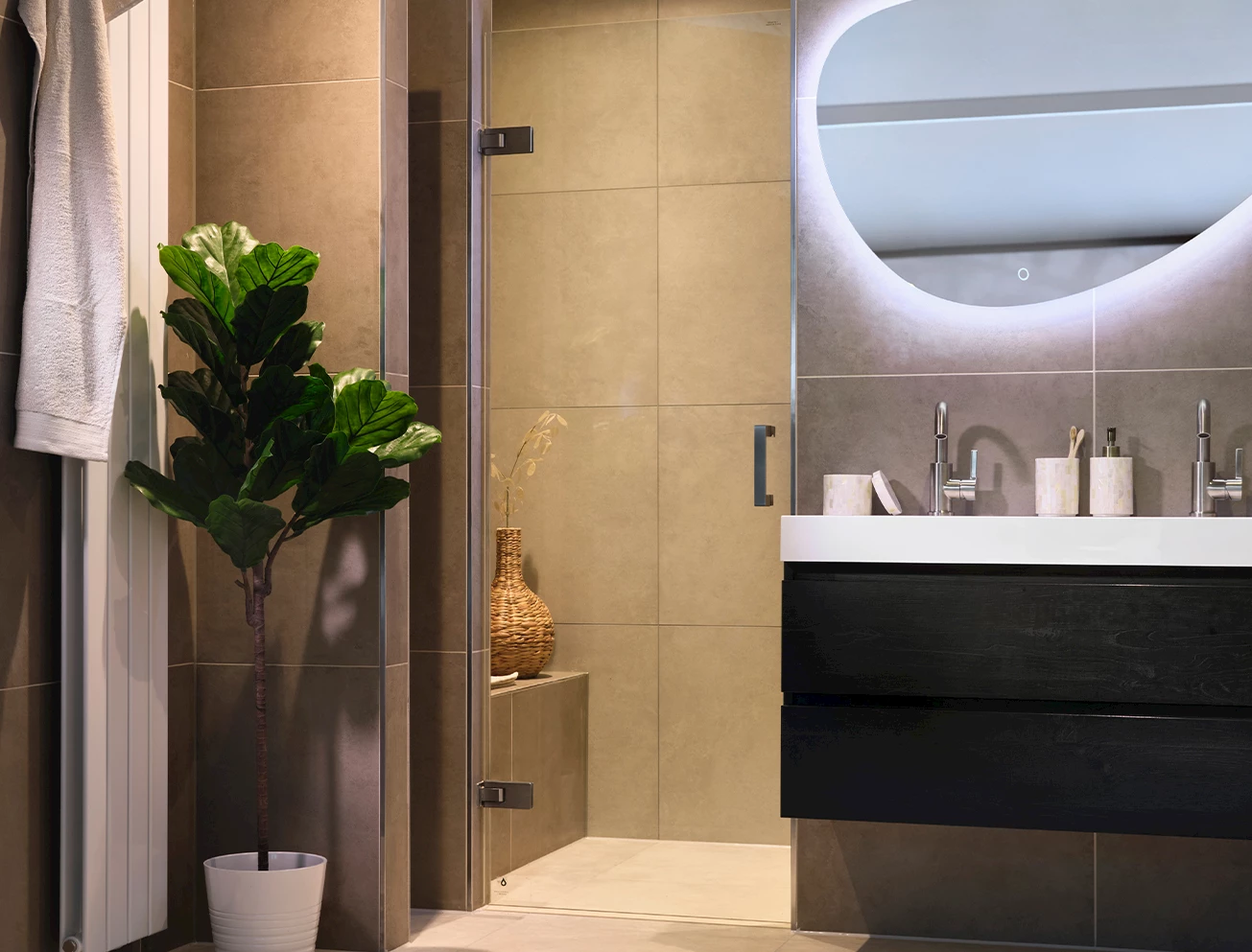 Glazen douchedeur met nano-coating