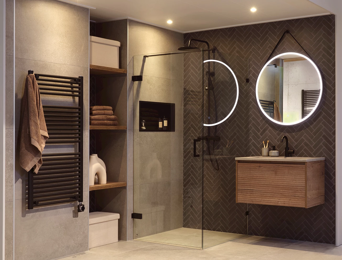 Betonlook tegels badkamer