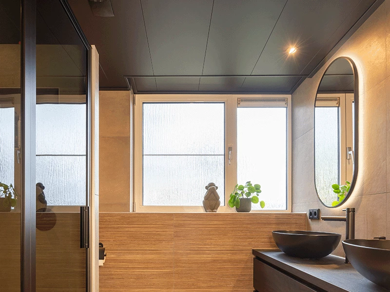 Zwart badkamerplafond