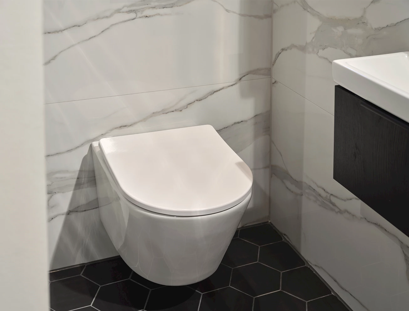 Compleet toilet Marble Hexagon