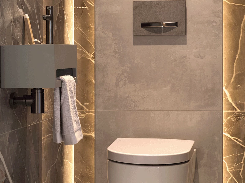 Marmeren toiletruimte