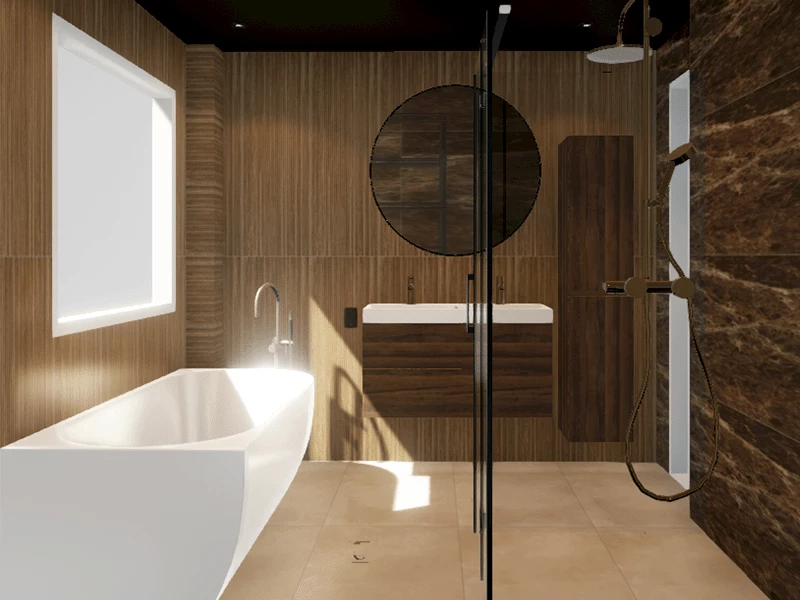 Badkamer ontwerp in 3D