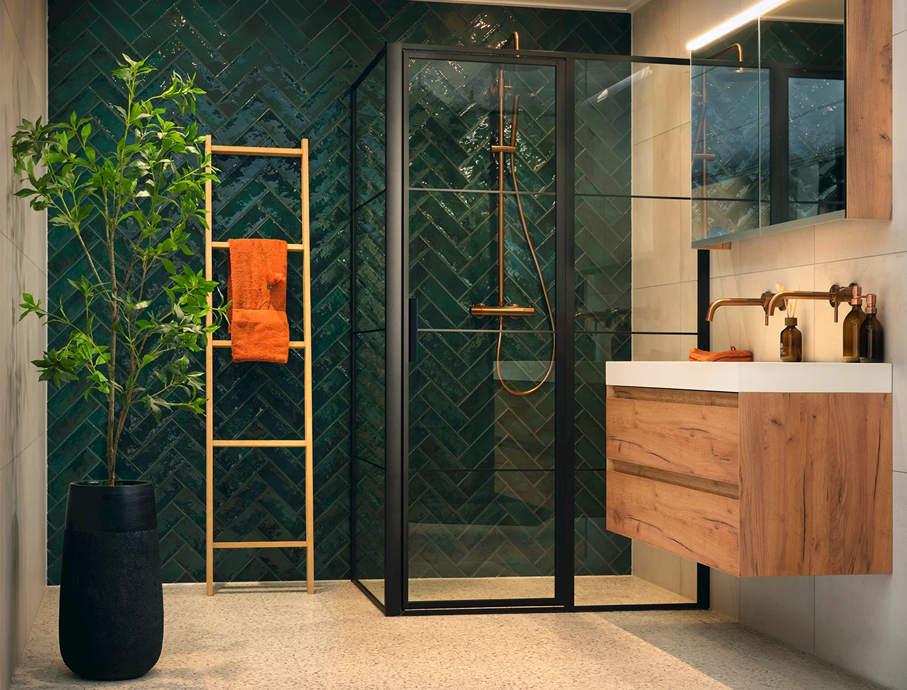 Afgesloten doucheruimte badkamer