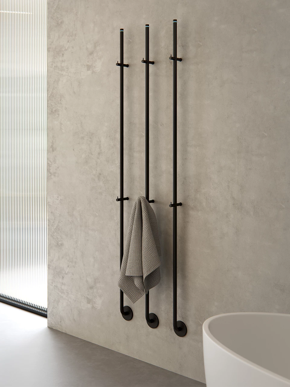 Mat zwarte handdoekradiator