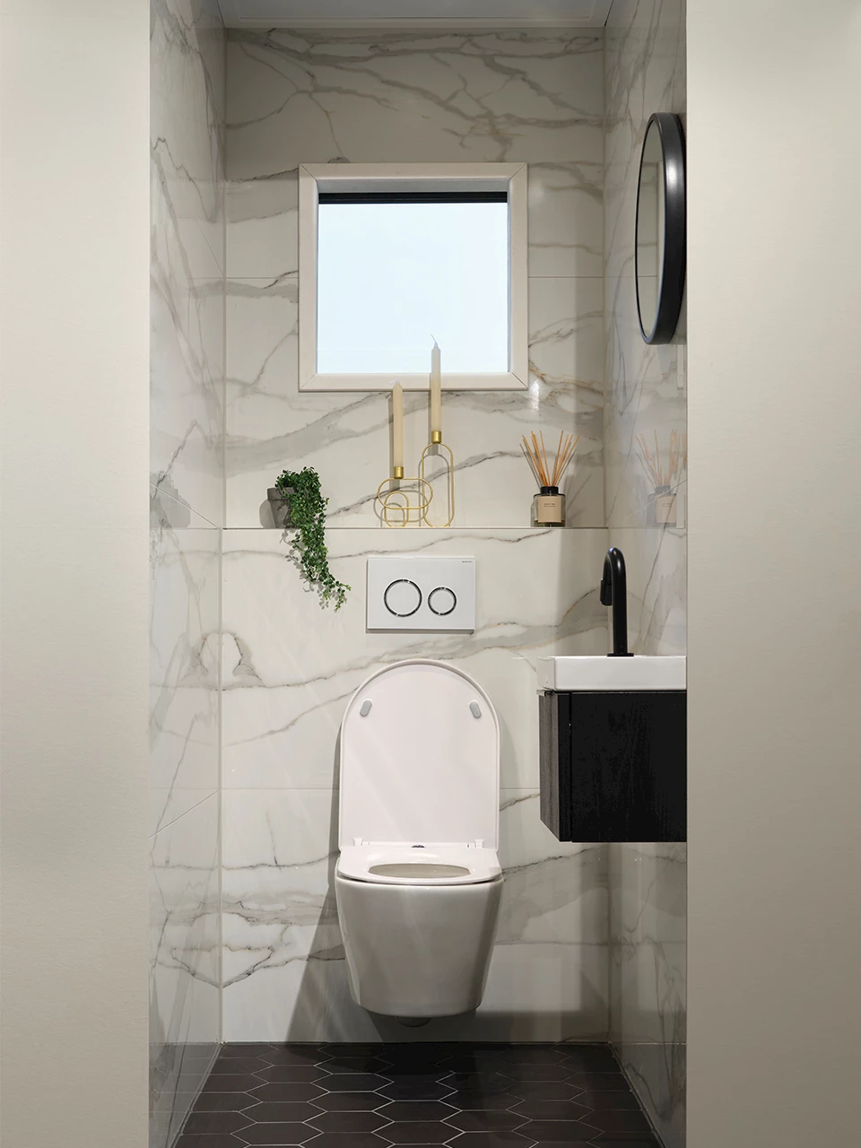Compleet toilet Marble Hexagon