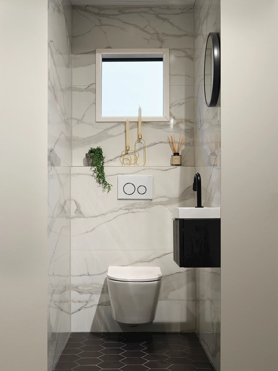 Compleet toilet Marble Hexagon