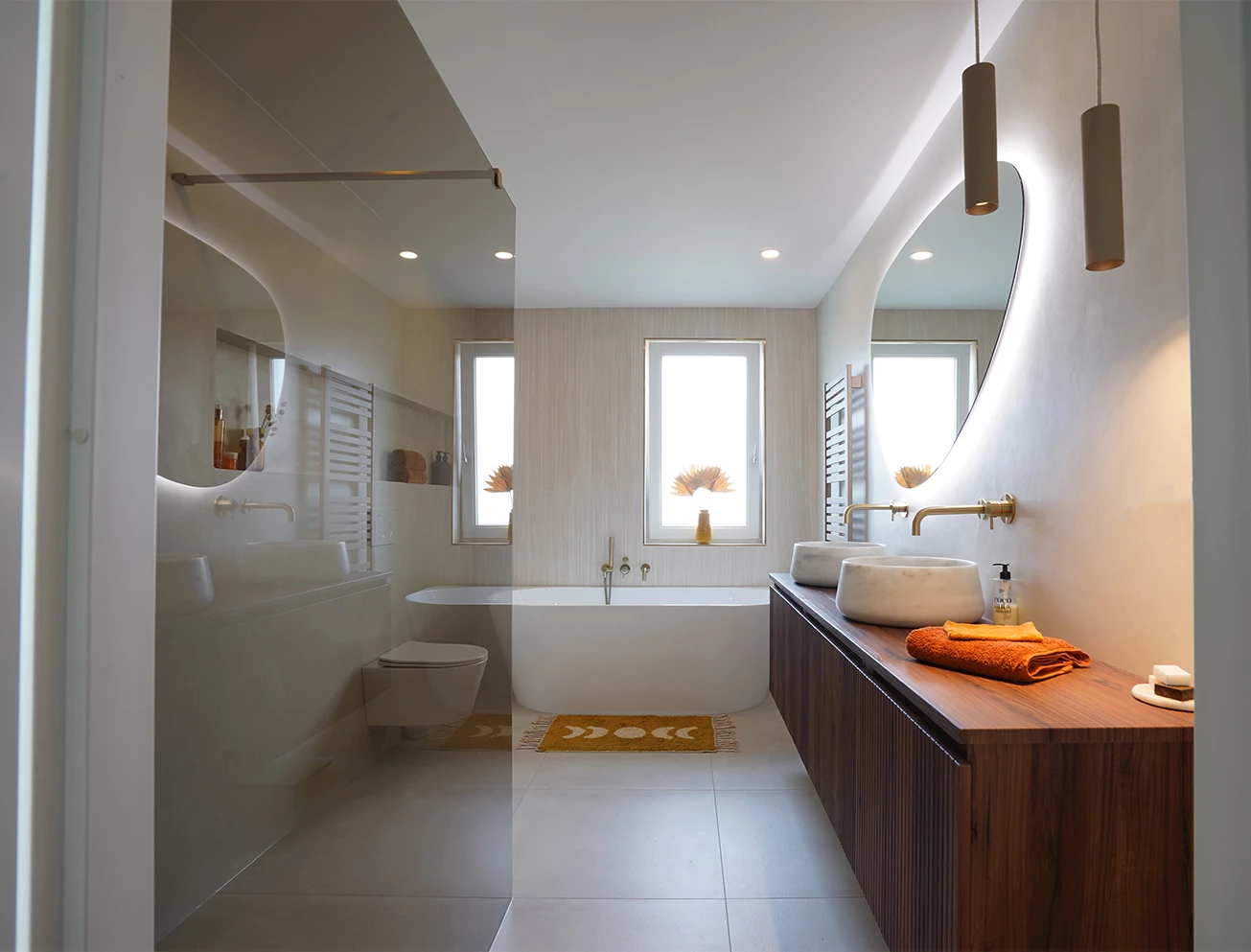 Douchewand wellness badkamer