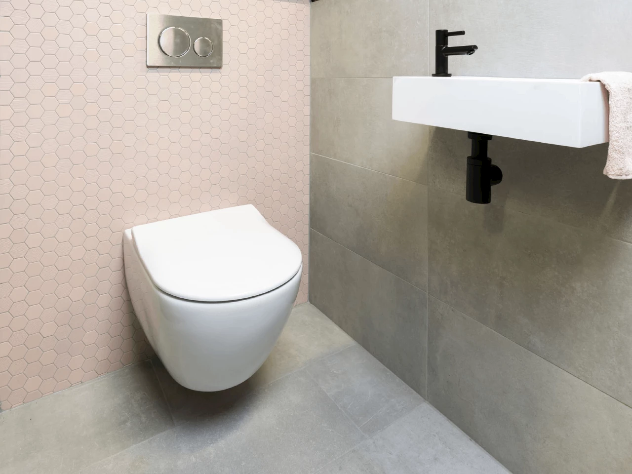 Compleet toilet Pink Beton