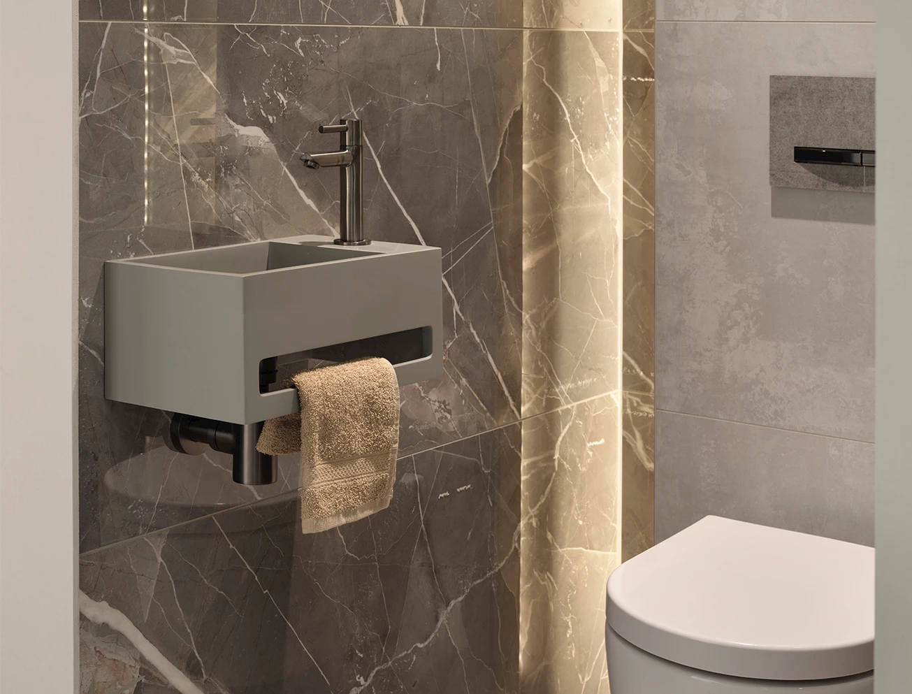 Compleet toilet Marble Grey