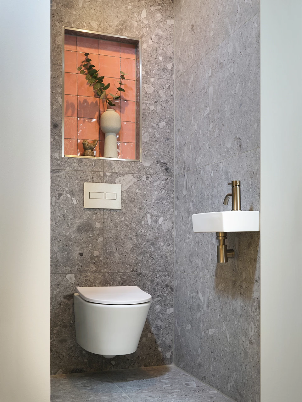 Compleet toilet Pink Stone