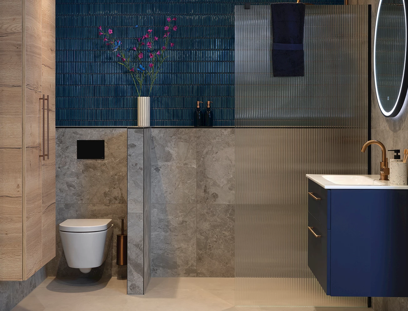 Douchewand Blaauw Sanitair