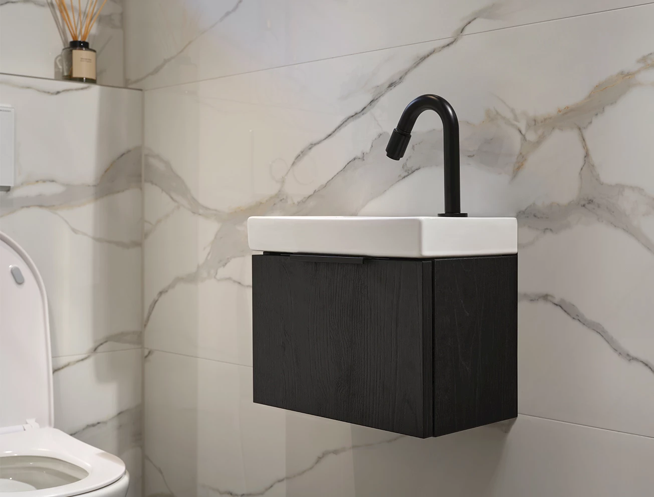 Mat zwarte fonteinkraan