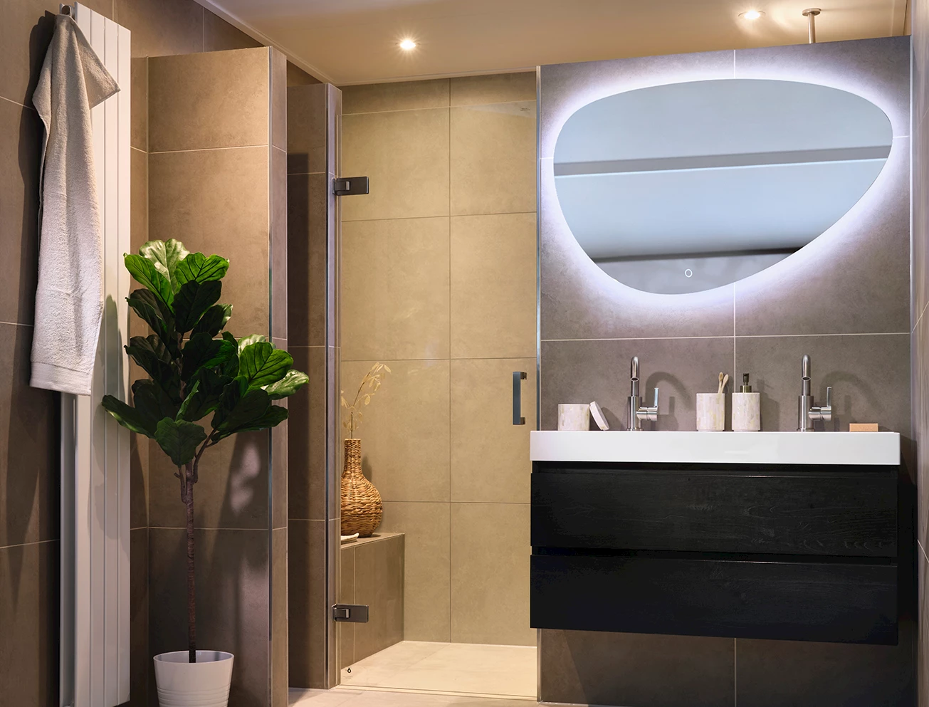 Badkamer met planten