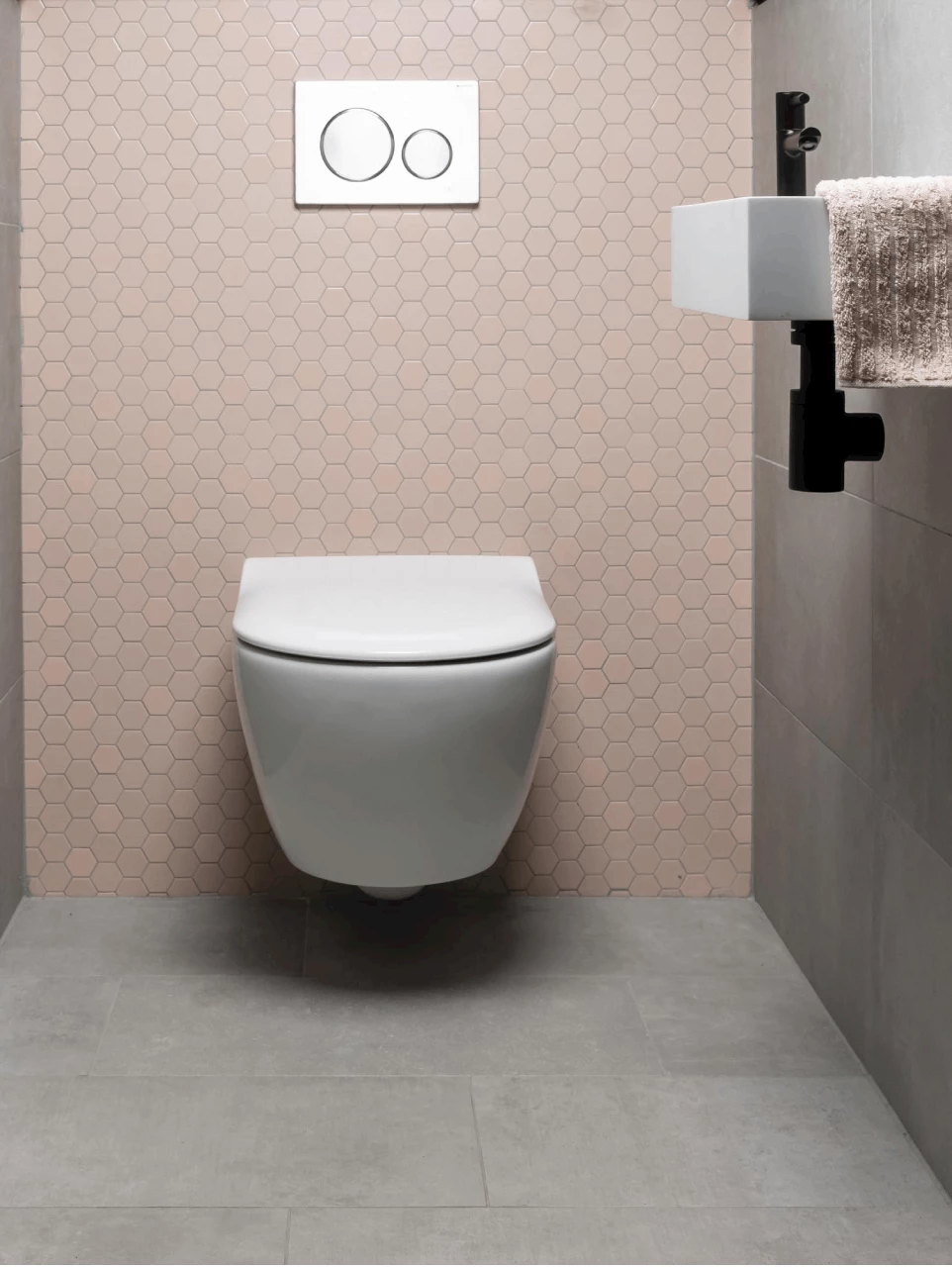 Compleet toilet Pink Beton