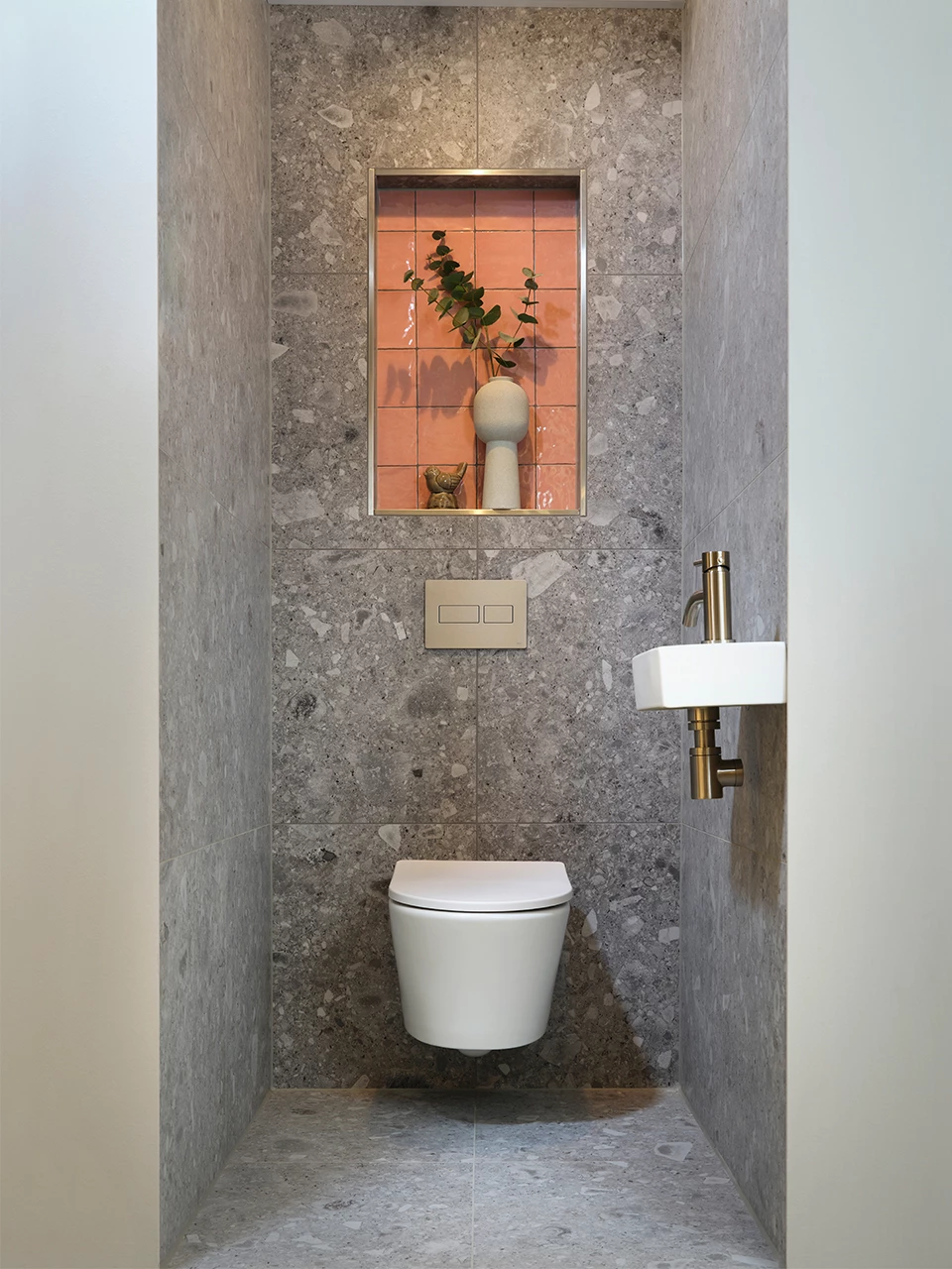 Compleet toilet Pink Stone