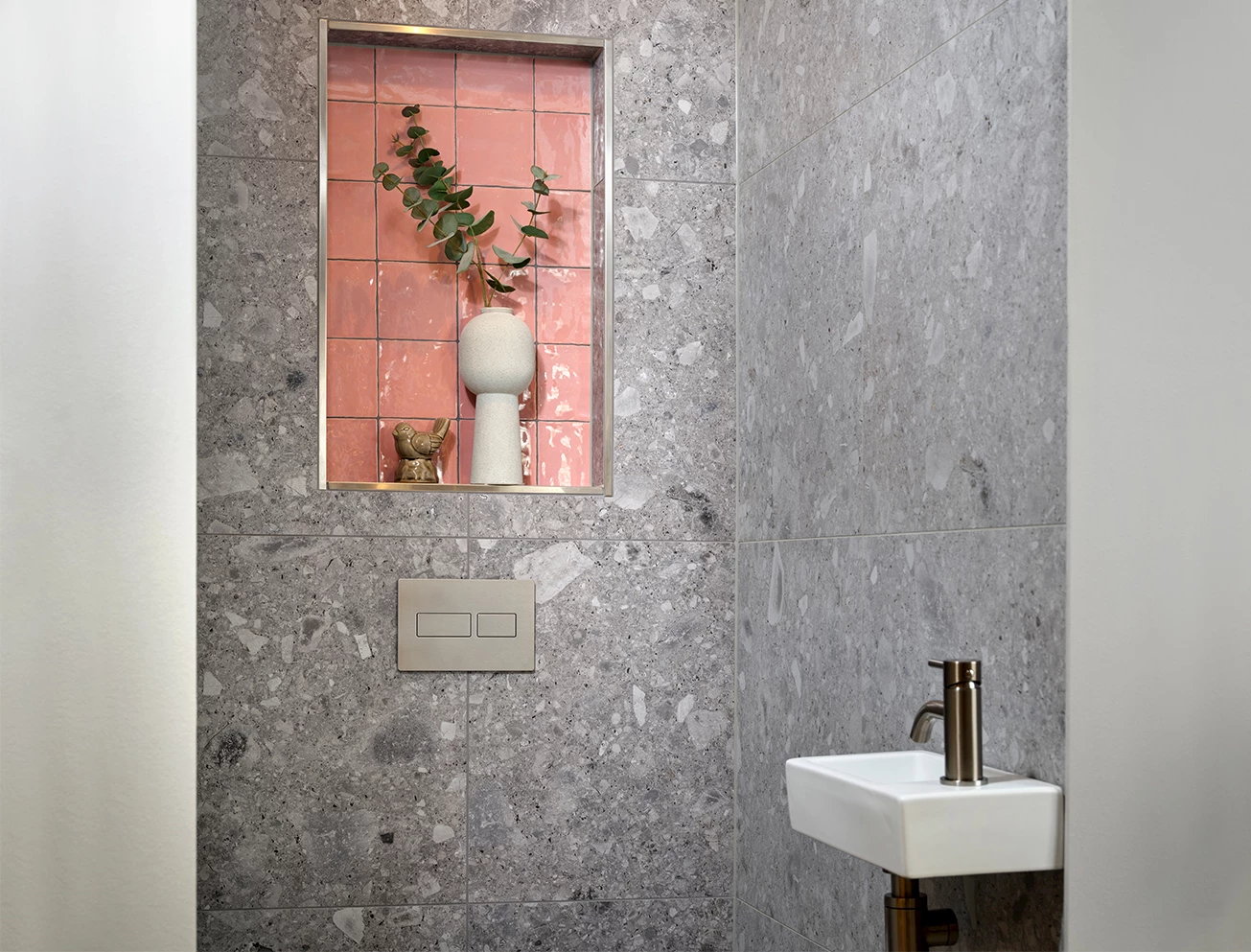 Compleet toilet Pink Stone