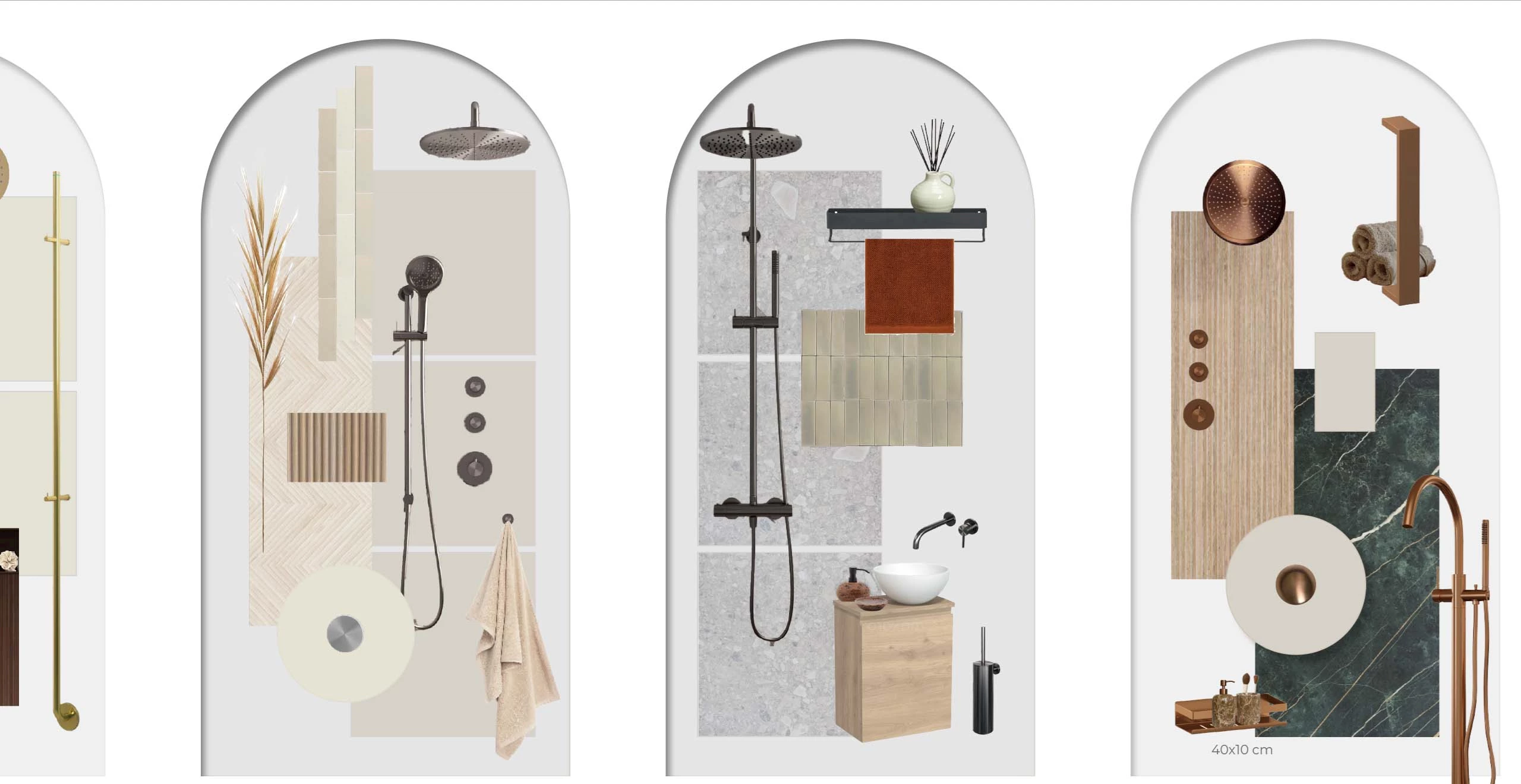 Moodboard verschillende badkamerstijlen